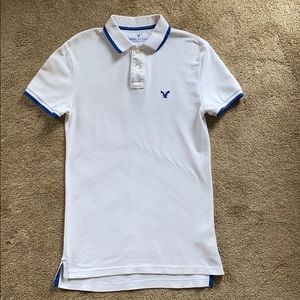 American eagle extra small White/royal top